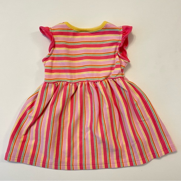 Hanna Andersson Girls Striped Sunflower Dress Organic Pink 70 Size 6-12 months - Picture 5 of 5